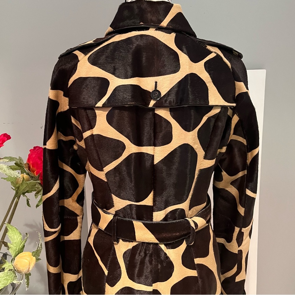 HOLD - Buberry Prorsum Giraffe Calf Hair Trench Coat, RARE, HTF Sz IT48, US6/8 - Picture 12 of 16